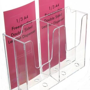 DL Portrait Leaflet Holder. Freestanding. Double Sided – save 80%