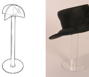 Single Hat Display – Demountable: 300mm (H). Half Price