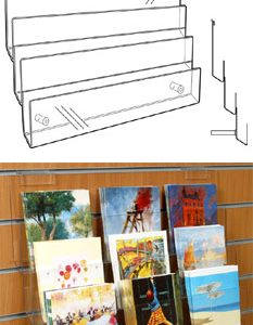 3 Tier Card Rack – Slatwall DIsplay: 600mm (W) x 400mm (H) x 30mm (D)