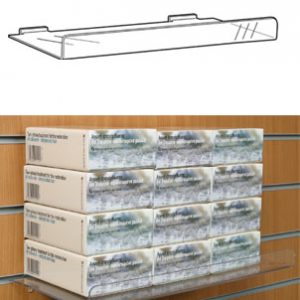 Slatwall Shelf with Lip:  250mm (W) x 25mm (H) x 100mm (D) – save 40%