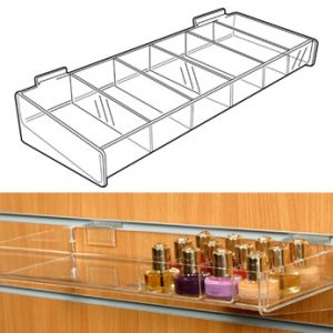 Slatwall Cosmetic Tray: 400mm (W) x 40mm (H) x 150mm (D)