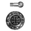 Alloy Chrome Golf Ball Gear Knob with Iron Cross Logo VW Universal - A5055422219665